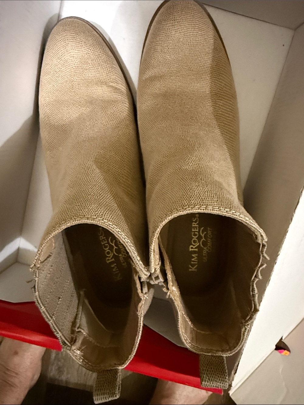Kim Rogers Beige/Tan Chelsea Ankle Boots